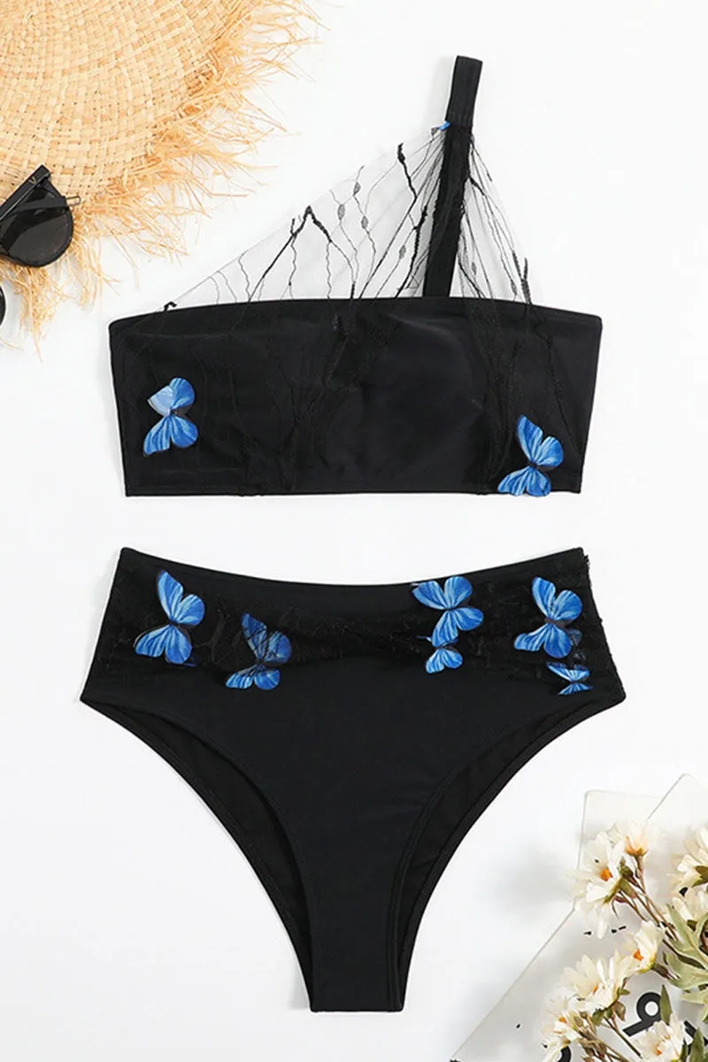 Butterfly Striking One Shoulder Bikini