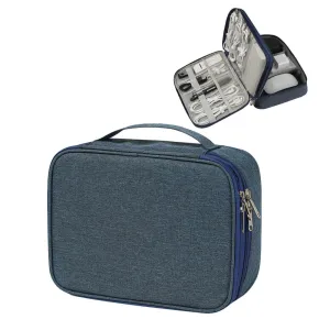 Cable Organizer Bag Electronic Accessory Organizer Travel Storage Case Blue