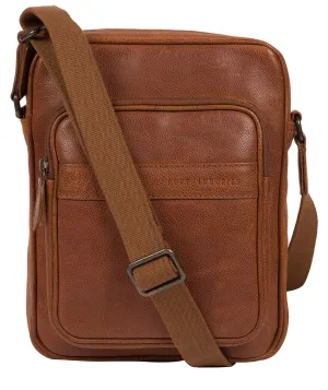 'Capitan' Tan Leather Cross Body Bag
