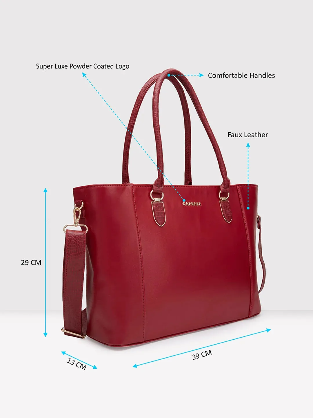Caprese Esme Laptop Tote Extra Large Bordeaux
