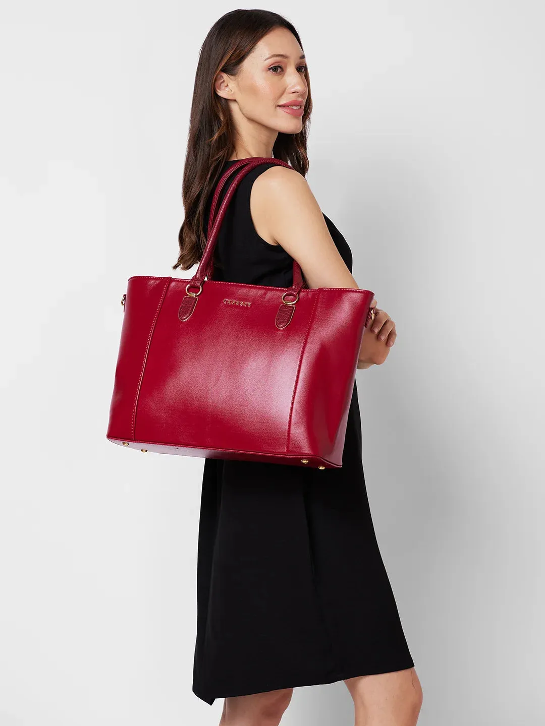 Caprese Esme Laptop Tote Extra Large Bordeaux