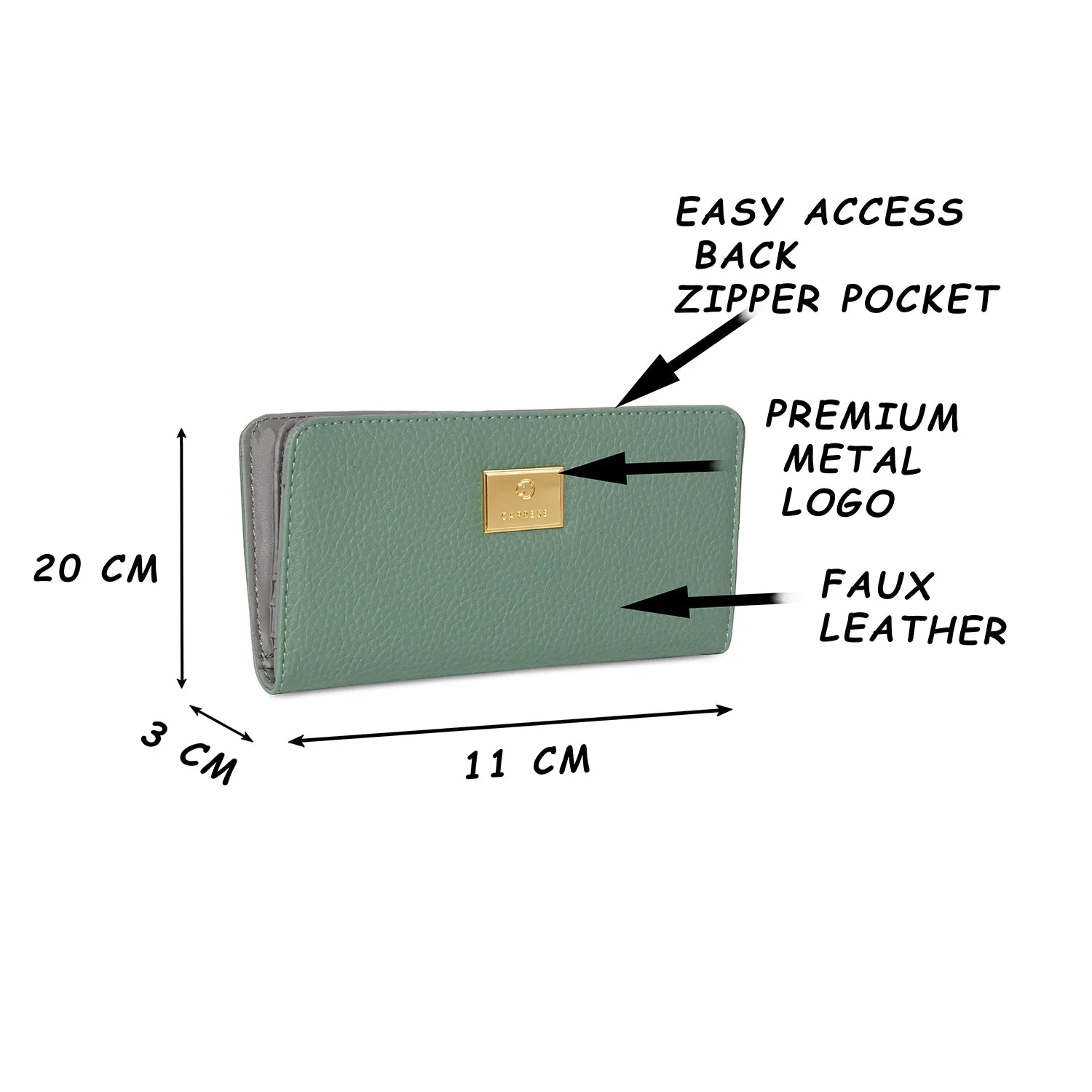 Caprese Kristin Fold Wallet Medium Dull Green
