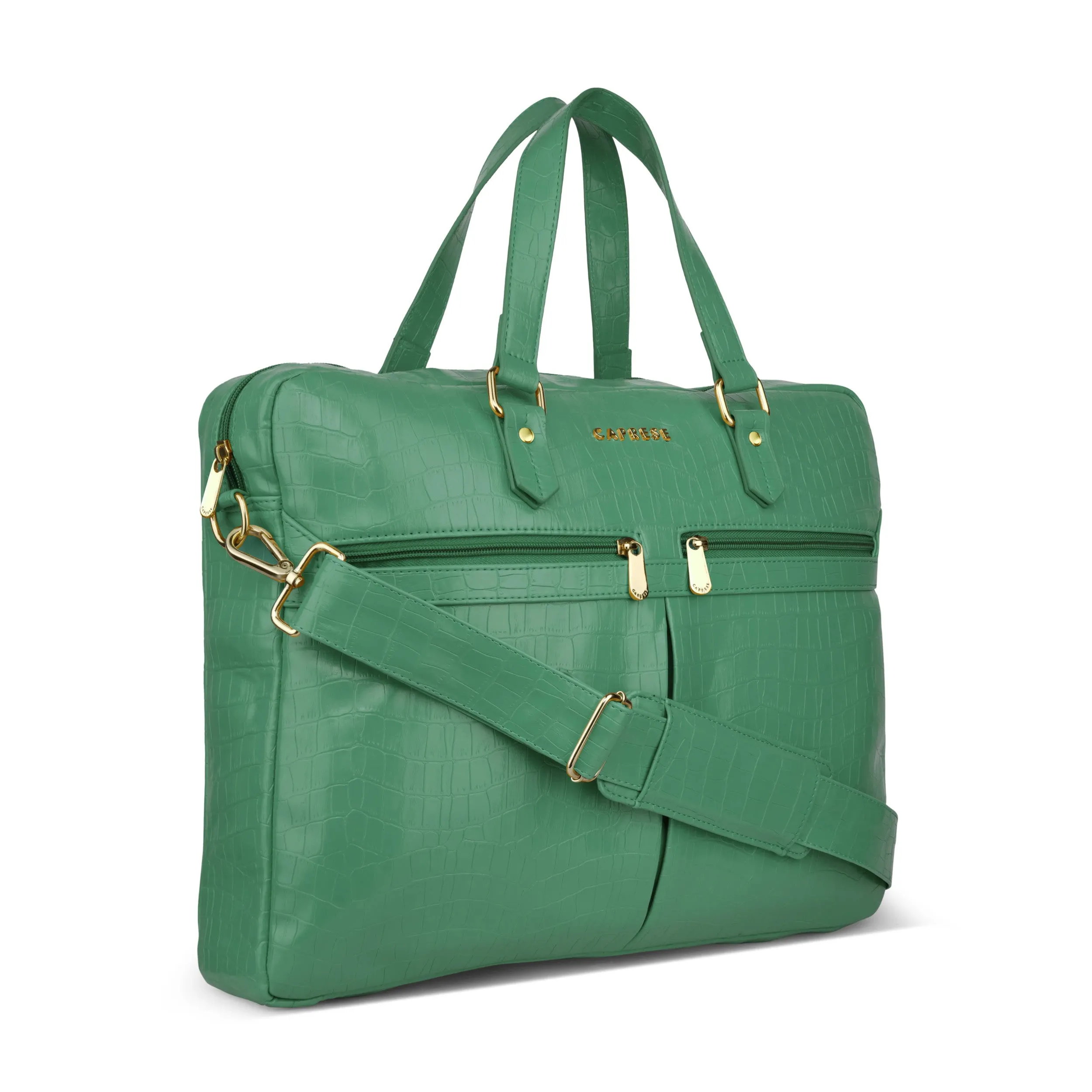 Caprese Rylee Laptop Satchel Large Green