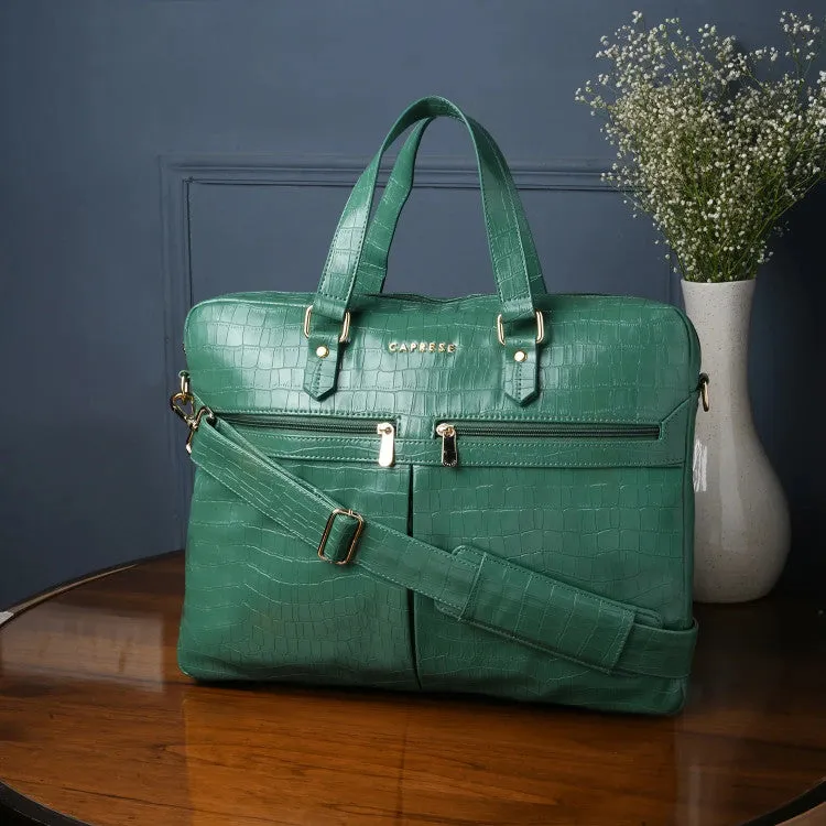 Caprese Rylee Laptop Satchel Large Green