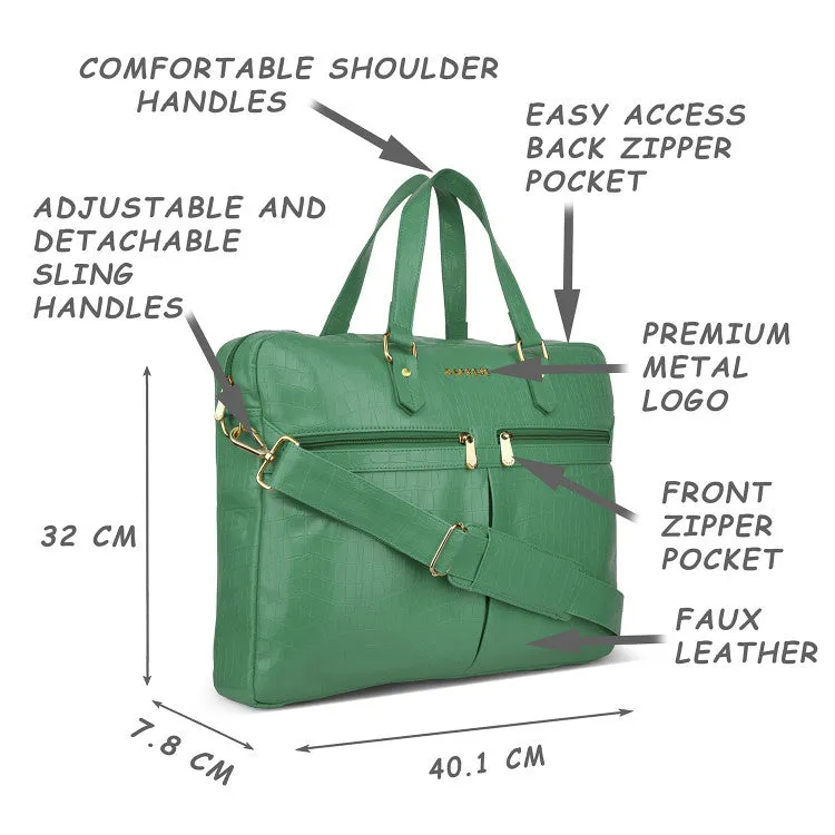 Caprese Rylee Laptop Satchel Large Green