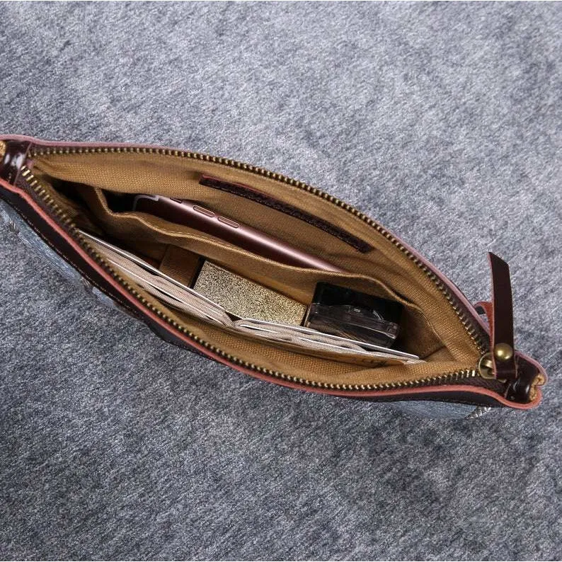 Carpet Clutch & Wristlet Victorian Stripes Blue