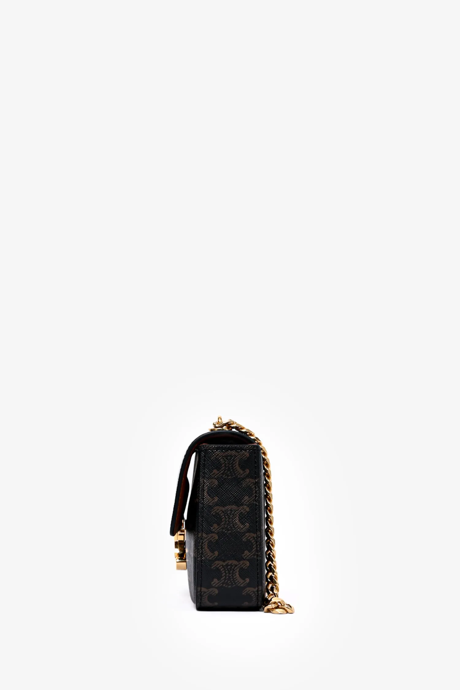 Celine Canvas Triomphe 'Claude' Chain Shoulder Bag