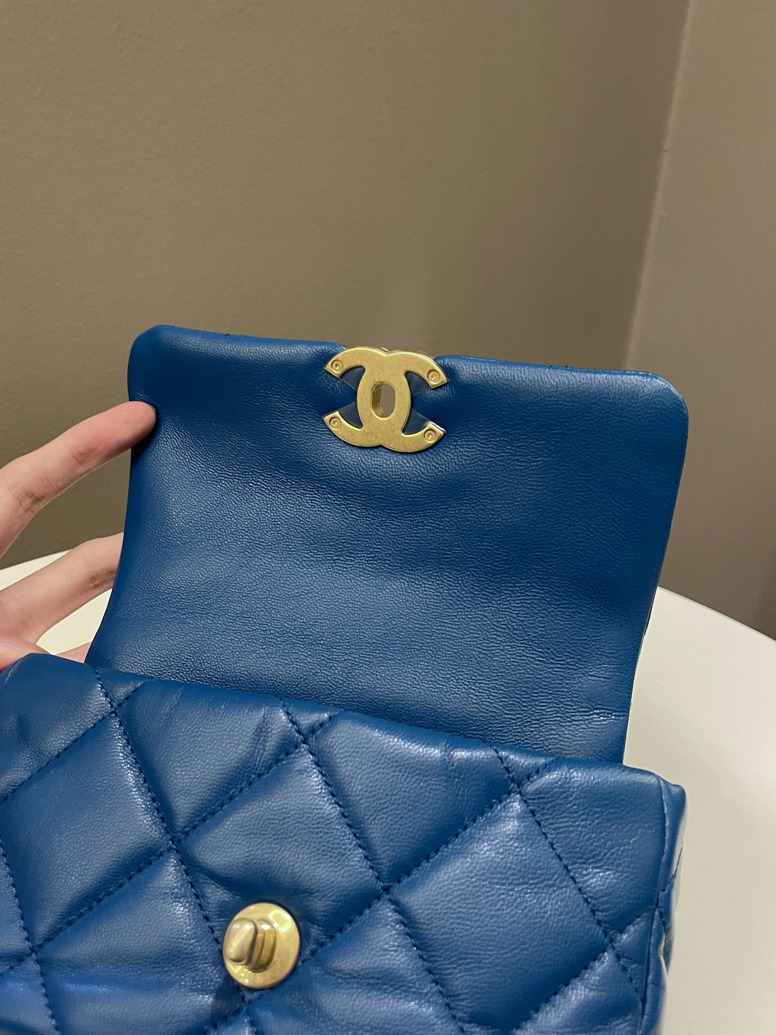 Chanel 19 Waist Belt Flap Bag Turquoise Lambskin