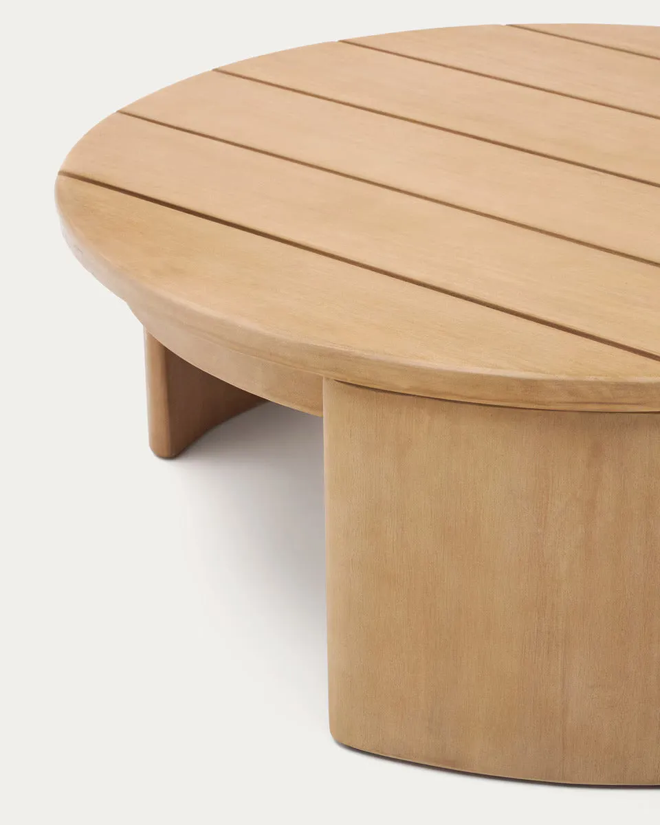 Chori 90cm Round Wooden Coffee Table - Natural