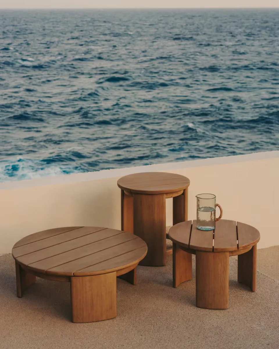 Chori 90cm Round Wooden Coffee Table - Natural
