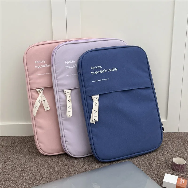 Classic Minimalist Pure Color Black White Purple iPad Laptop Bag, 11/13 inch iPad Sleeve, iPad Bag