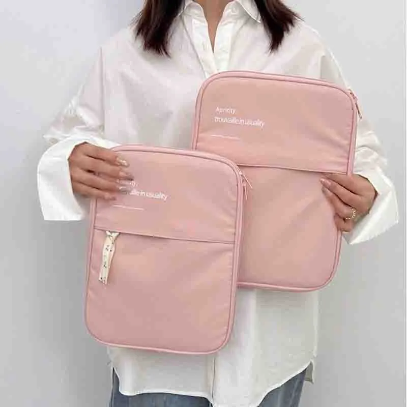 Classic Minimalist Pure Color Black White Purple iPad Laptop Bag, 11/13 inch iPad Sleeve, iPad Bag