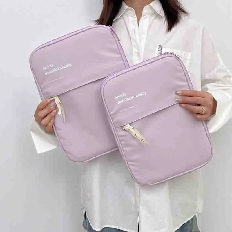 Classic Minimalist Pure Color Black White Purple iPad Laptop Bag, 11/13 inch iPad Sleeve, iPad Bag