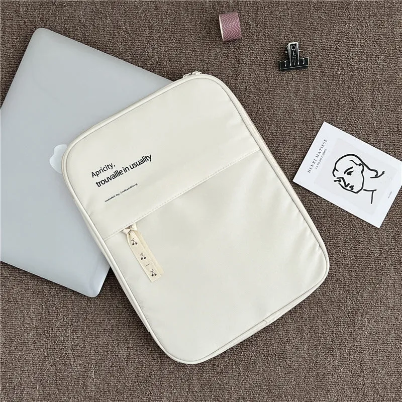 Classic Minimalist Pure Color Black White Purple iPad Laptop Bag, 11/13 inch iPad Sleeve, iPad Bag