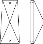 Coffin Drop Crystal 2.5 inches Clear Prism with Two Holes