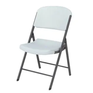 Commercial Grade Lifetime - Ergonomic Folding Chair - White w/ Gray Frame (FOR RENTAL ONLY)