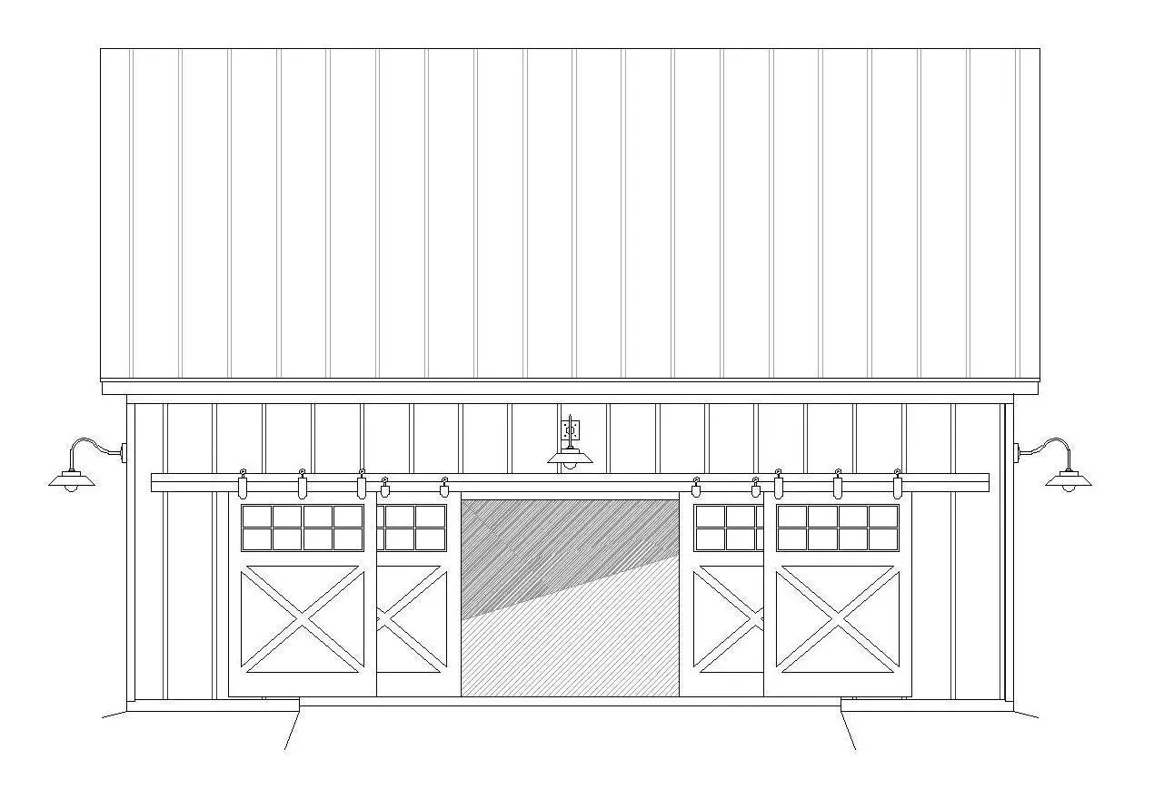 Compact 1-Bedroom Home Plan with Spacious Garage and Efficient Design