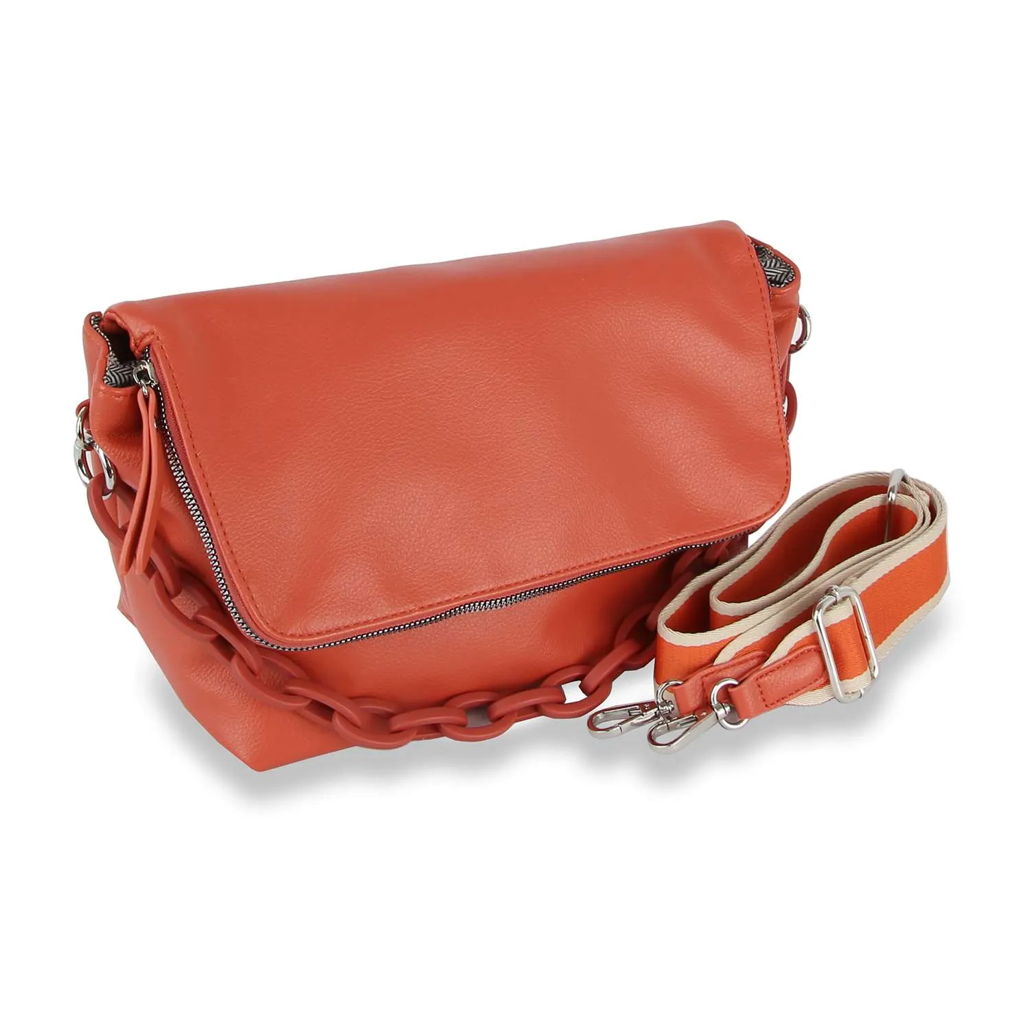 Courtney Blue Chain Handle Shoulder Bag: Blue