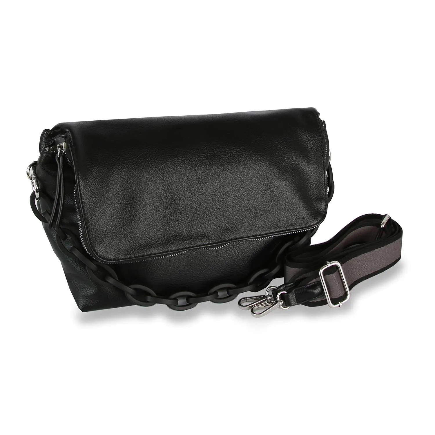 Courtney Blue Chain Handle Shoulder Bag: Blue