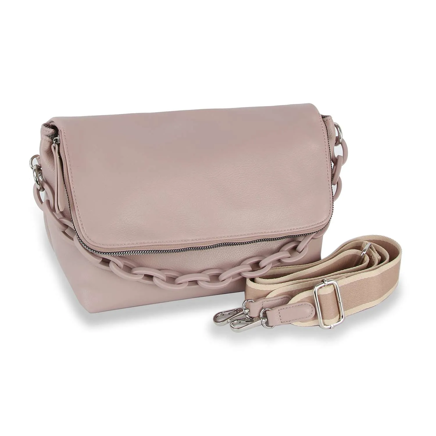 Courtney Blue Chain Handle Shoulder Bag: Blue
