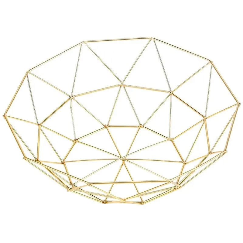 Creative Iron Fruit Basket-(5291) Golden