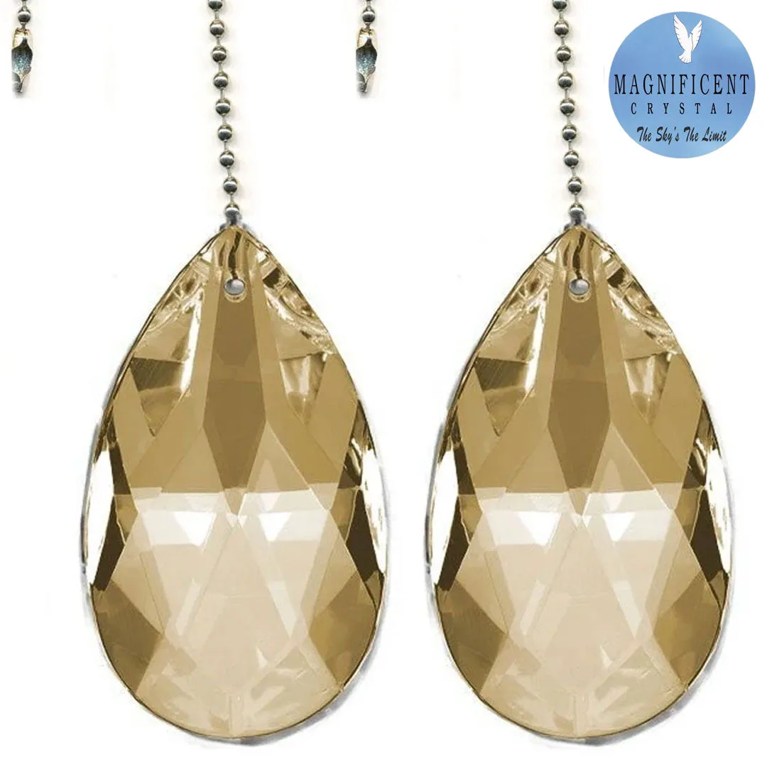 Crystal Fan Pulley 2 inches Honey Almond Prism Magnificent Brand