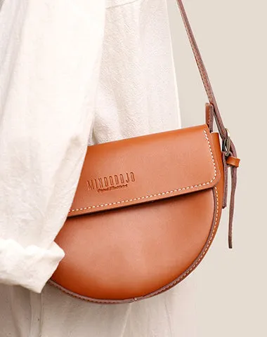 Cute Black LEATHER Saddle Bag WOMEN SHOULDER BAG Small Saddle Crossbody Purse FOR WOMEN