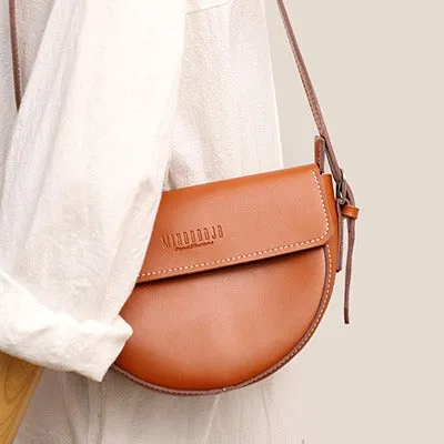 Cute Black LEATHER Saddle Bag WOMEN SHOULDER BAG Small Saddle Crossbody Purse FOR WOMEN