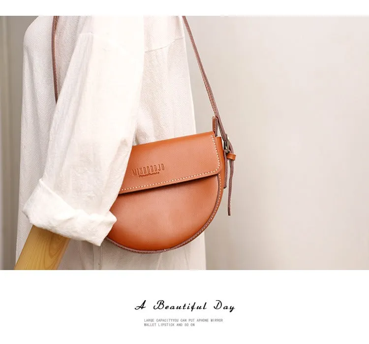 Cute Black LEATHER Saddle Bag WOMEN SHOULDER BAG Small Saddle Crossbody Purse FOR WOMEN