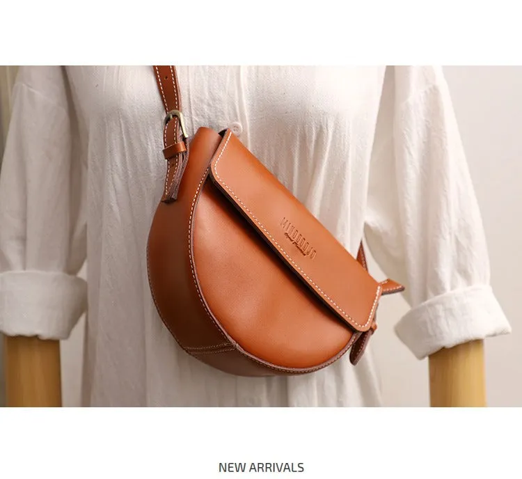 Cute Black LEATHER Saddle Bag WOMEN SHOULDER BAG Small Saddle Crossbody Purse FOR WOMEN