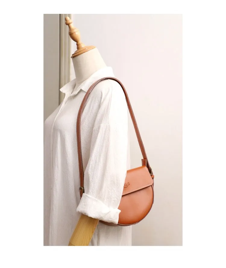 Cute Black LEATHER Saddle Bag WOMEN SHOULDER BAG Small Saddle Crossbody Purse FOR WOMEN