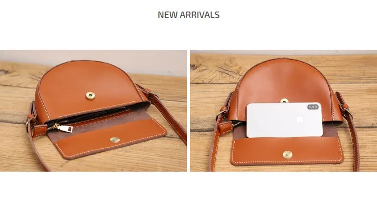 Cute Black LEATHER Saddle Bag WOMEN SHOULDER BAG Small Saddle Crossbody Purse FOR WOMEN