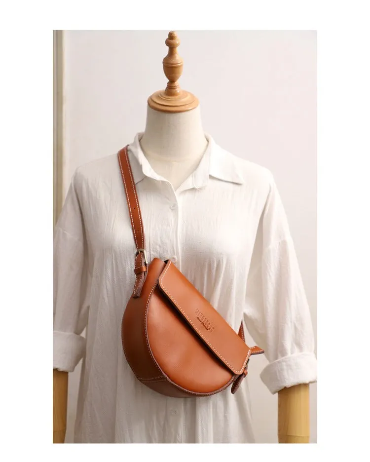 Cute Black LEATHER Saddle Bag WOMEN SHOULDER BAG Small Saddle Crossbody Purse FOR WOMEN