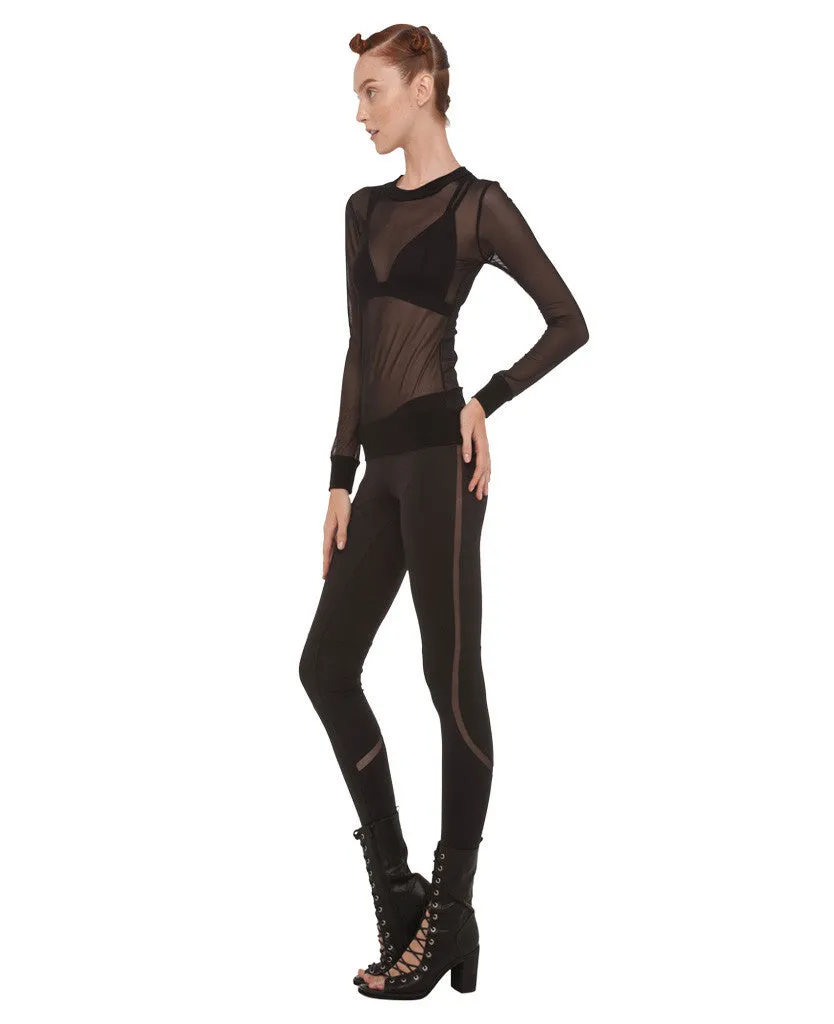 DIAGONAL LEGGING WITH MESH INSERT