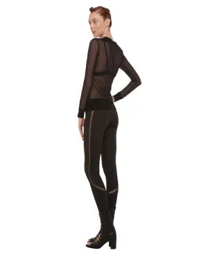 DIAGONAL LEGGING WITH MESH INSERT