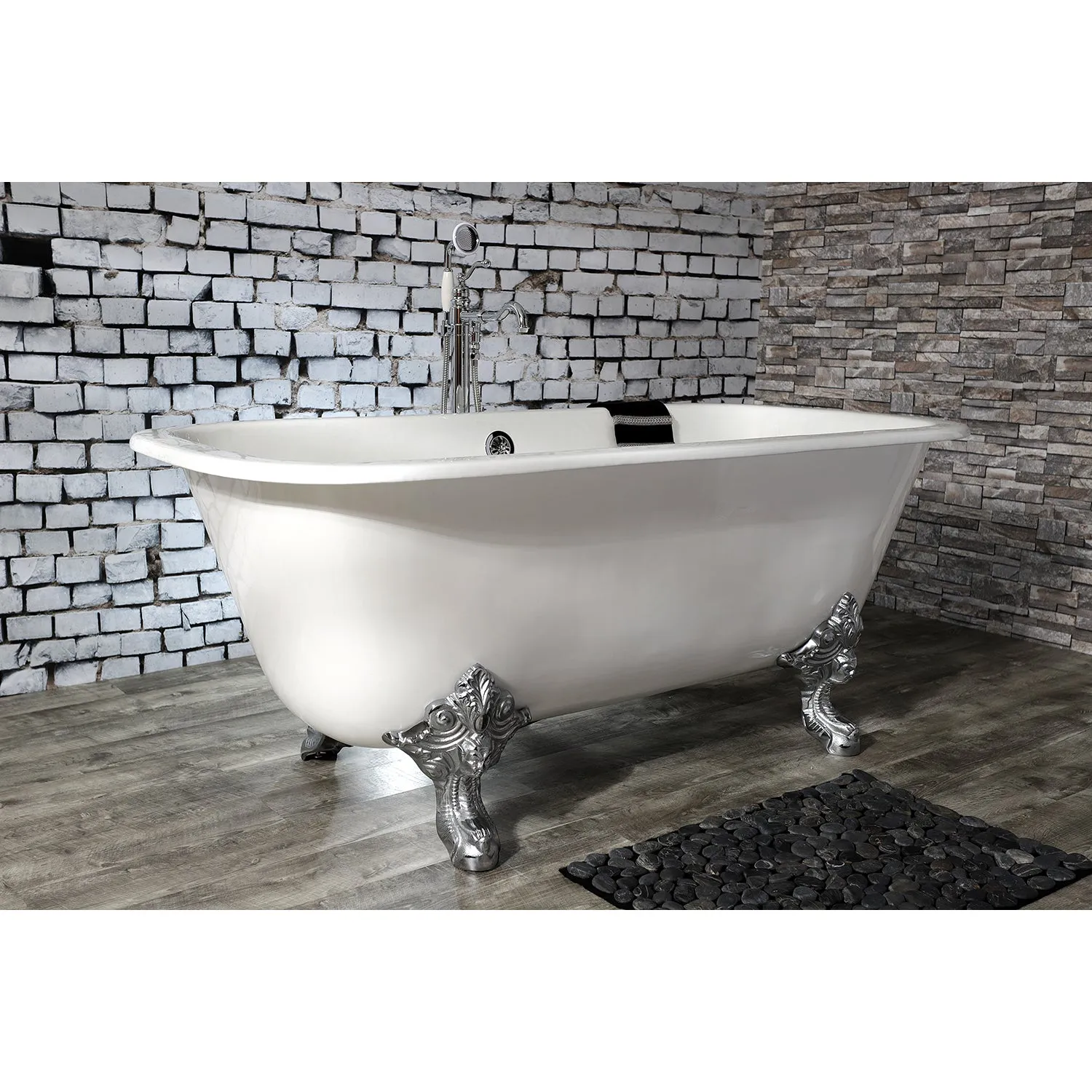 Double Ended Clawfoot Tub with Feet No Faucet Drillings