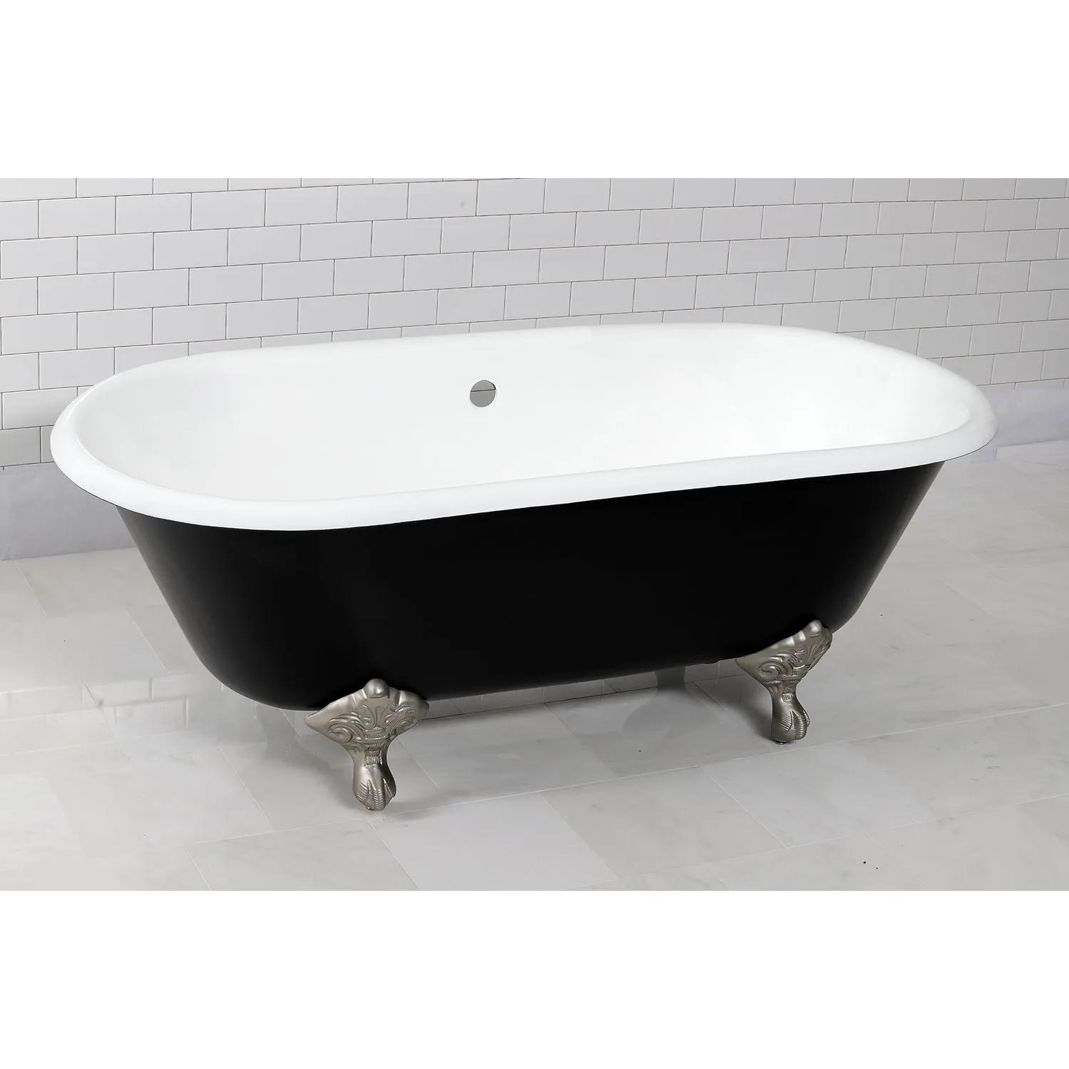 Double Ended Clawfoot Tub with Feet No Faucet Drillings