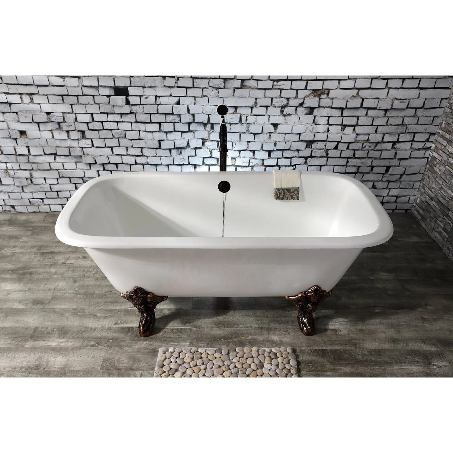Double Ended Clawfoot Tub with Feet No Faucet Drillings