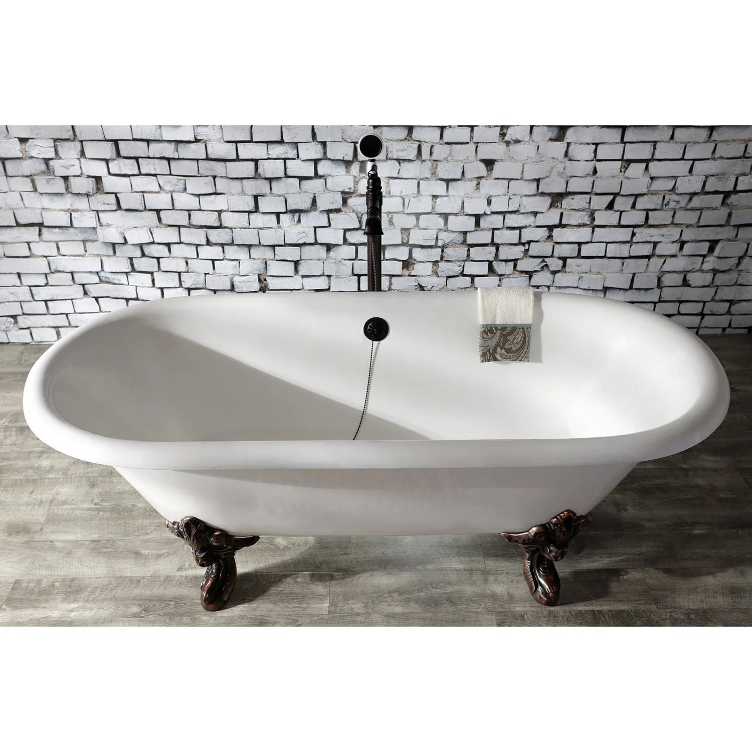 Double Ended Clawfoot Tub with Feet No Faucet Drillings