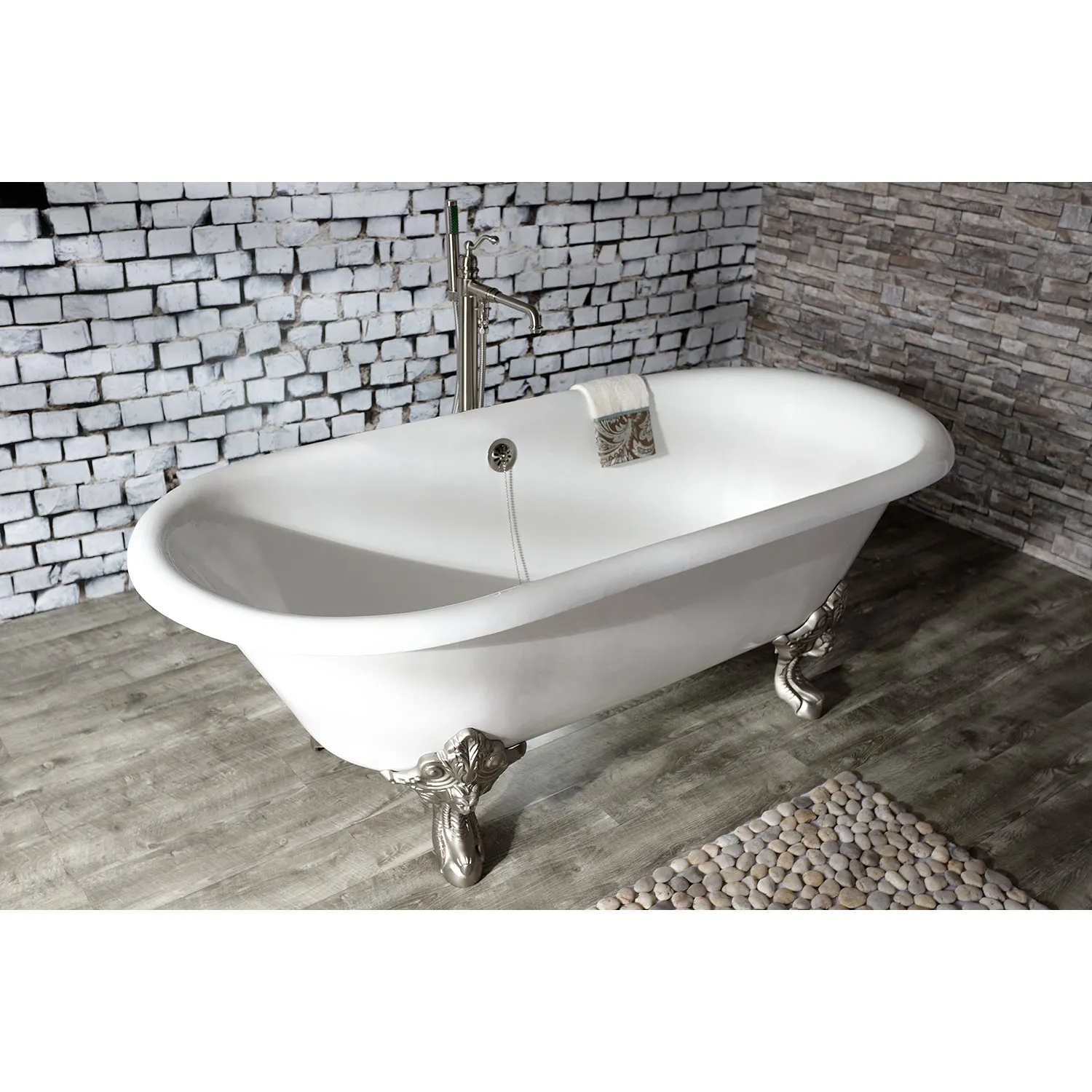 Double Ended Clawfoot Tub with Feet No Faucet Drillings