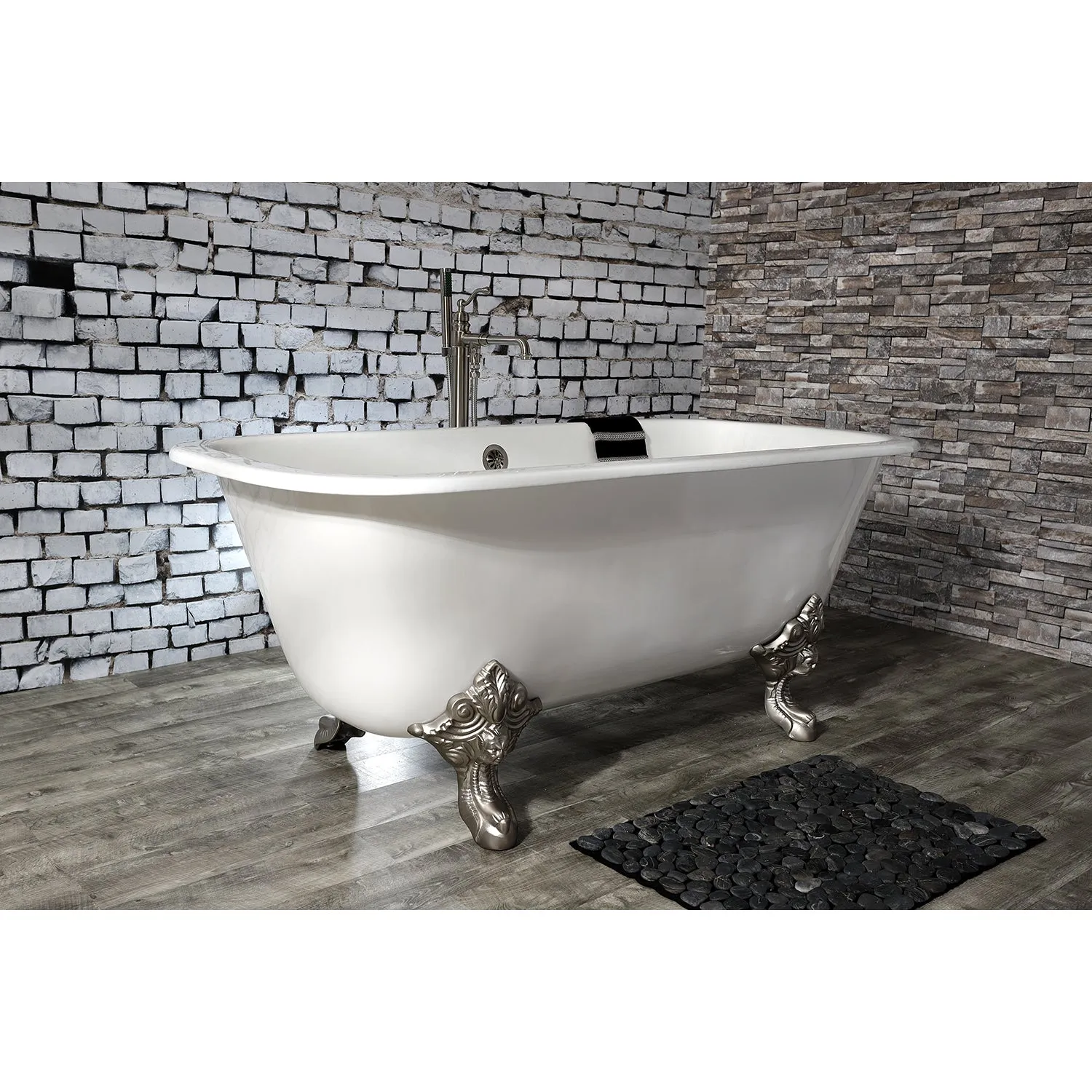 Double Ended Clawfoot Tub with Feet No Faucet Drillings