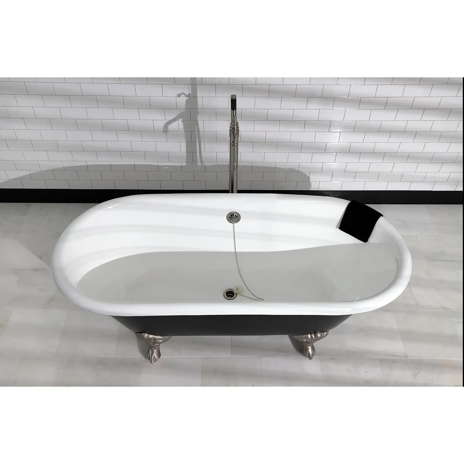 Double Ended Clawfoot Tub with Feet No Faucet Drillings