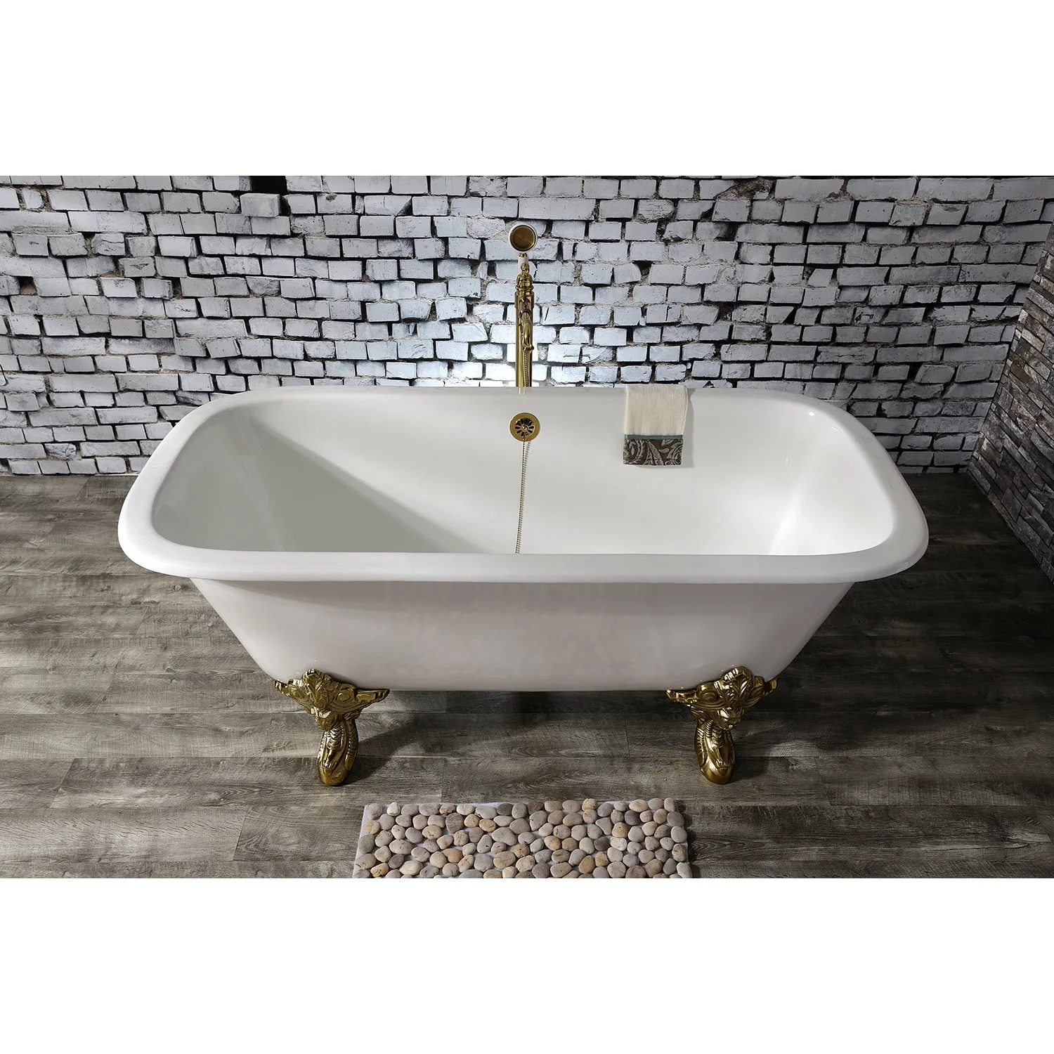 Double Ended Clawfoot Tub with Feet No Faucet Drillings