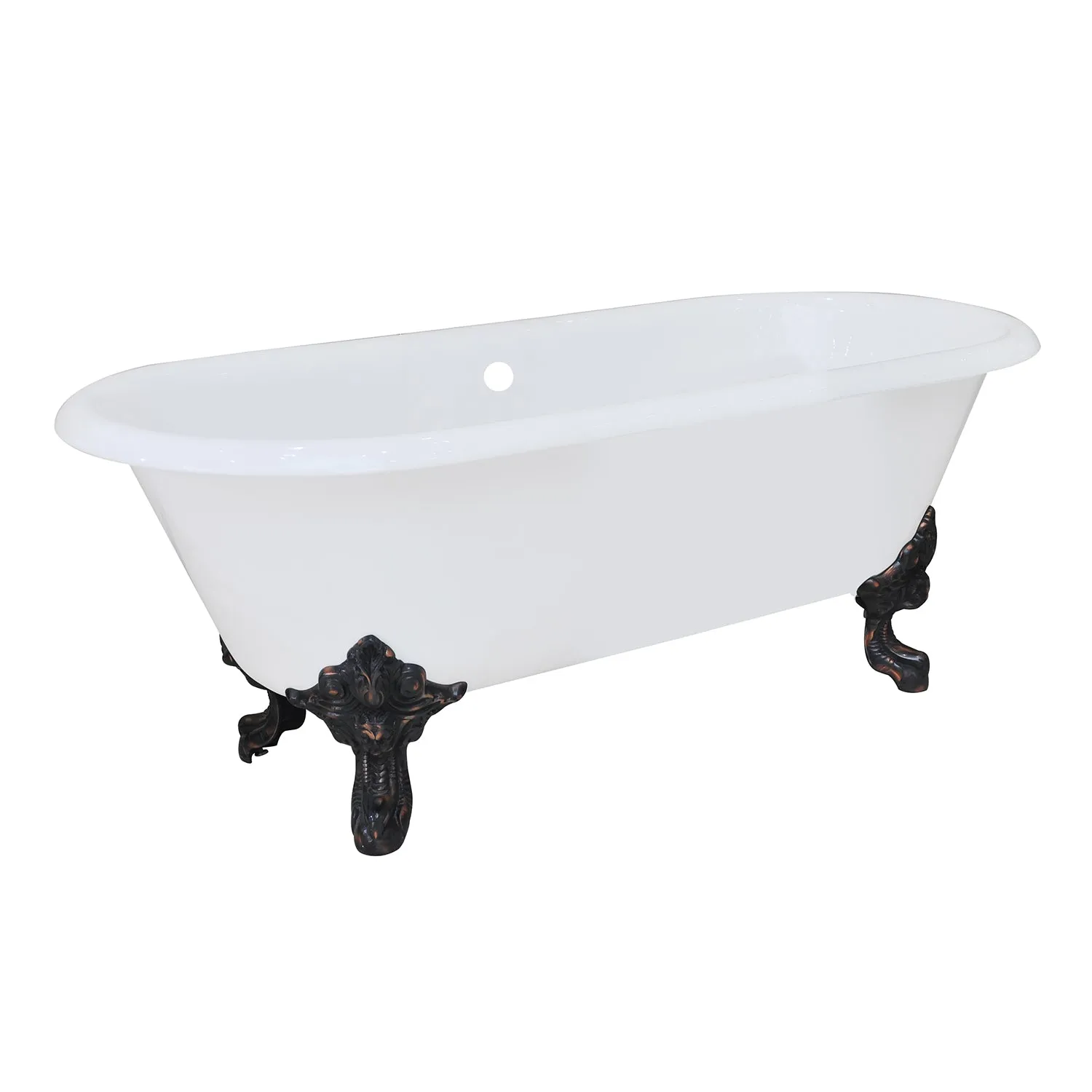 Double Ended Clawfoot Tub with Feet No Faucet Drillings