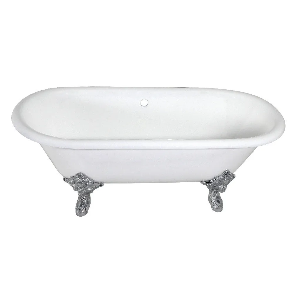 Double Ended Clawfoot Tub with Feet No Faucet Drillings