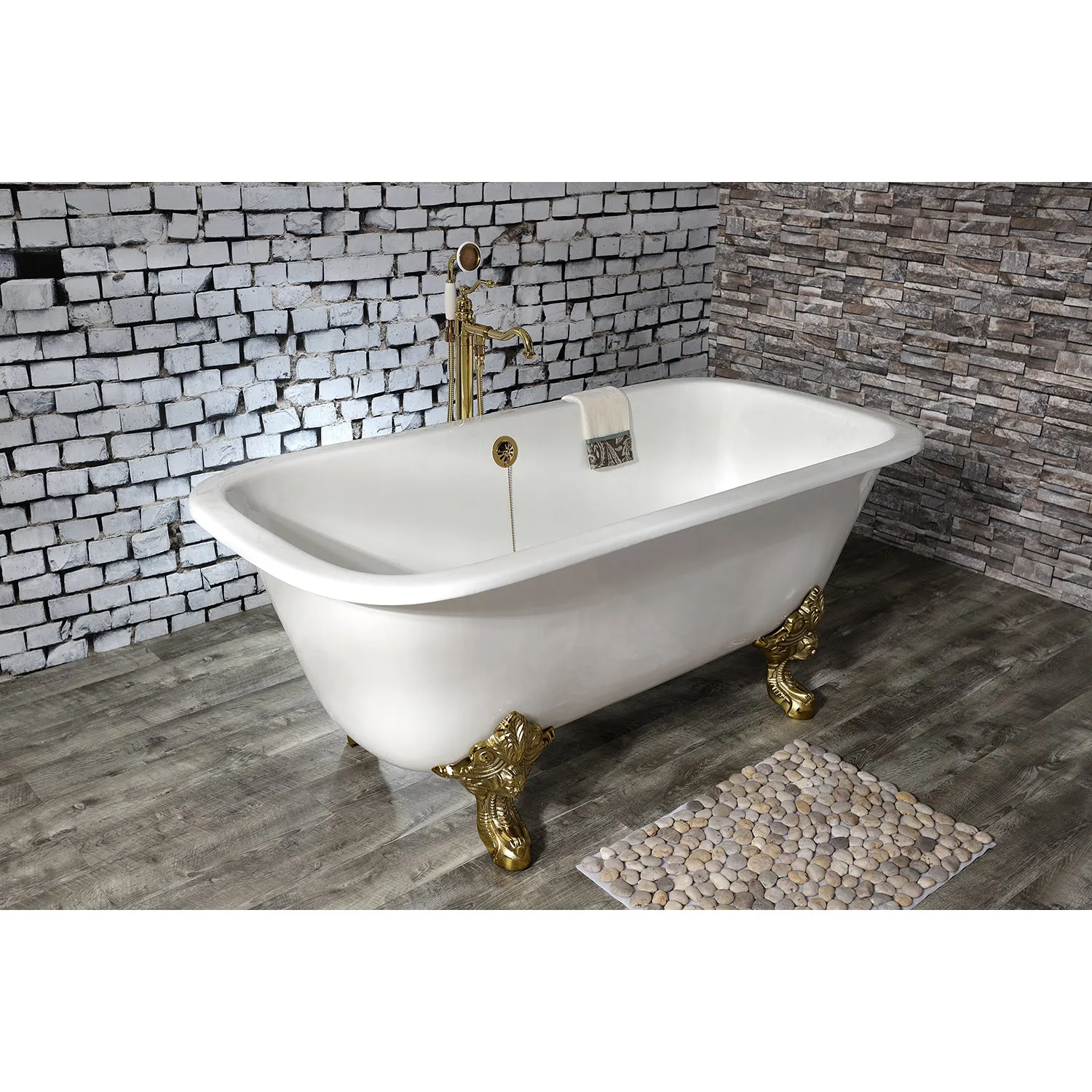 Double Ended Clawfoot Tub with Feet No Faucet Drillings
