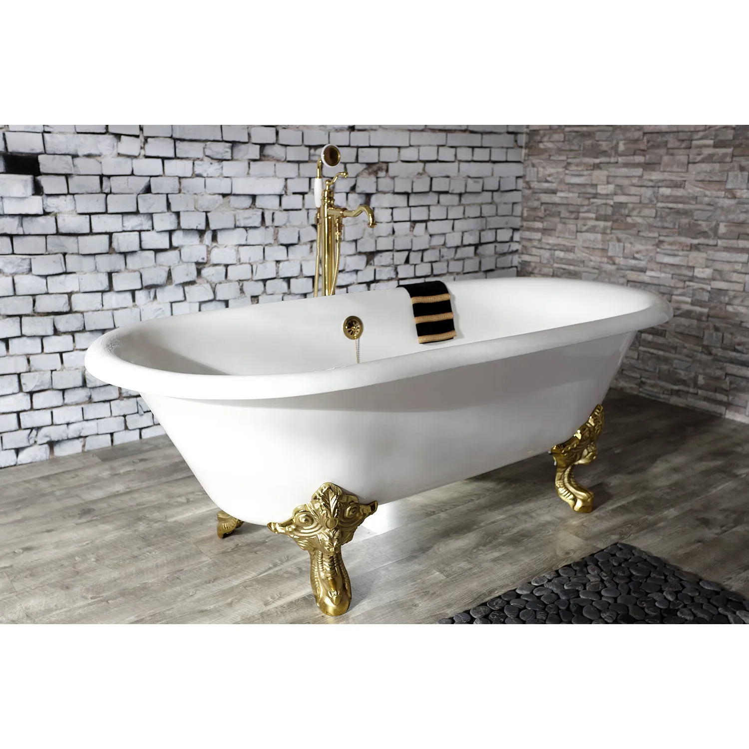 Double Ended Clawfoot Tub with Feet No Faucet Drillings