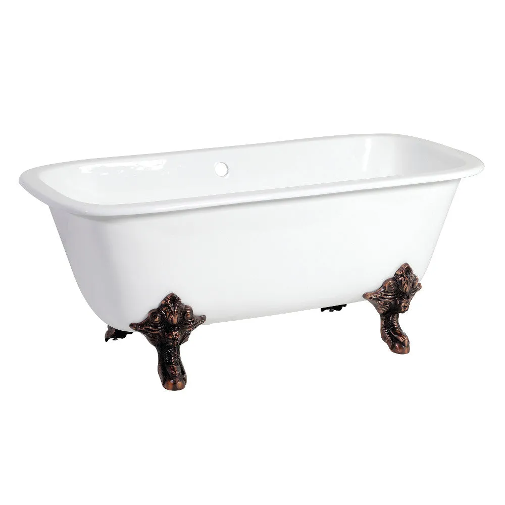 Double Ended Clawfoot Tub with Feet No Faucet Drillings