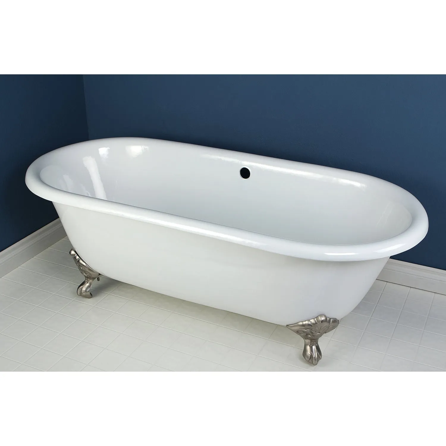 Double Ended Clawfoot Tub with Feet No Faucet Drillings