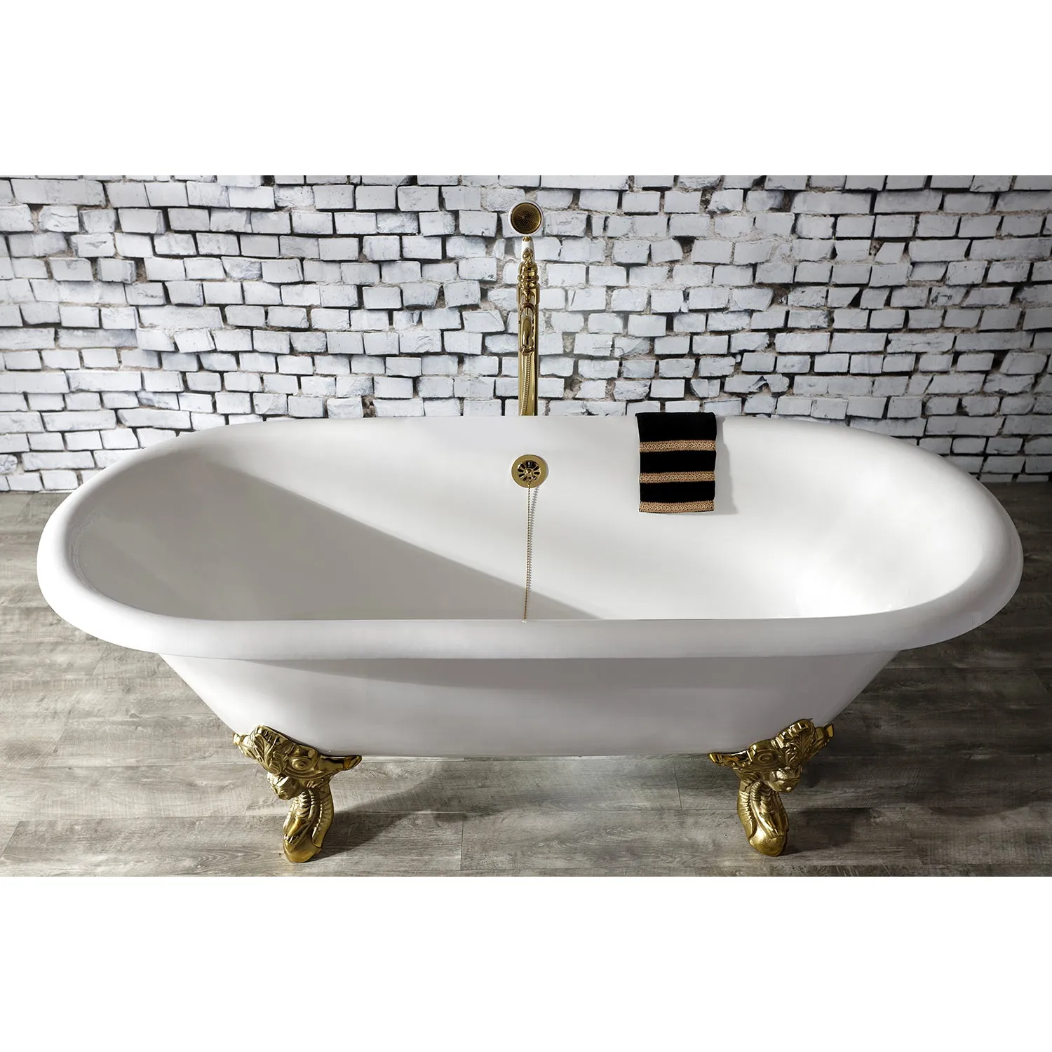 Double Ended Clawfoot Tub with Feet No Faucet Drillings